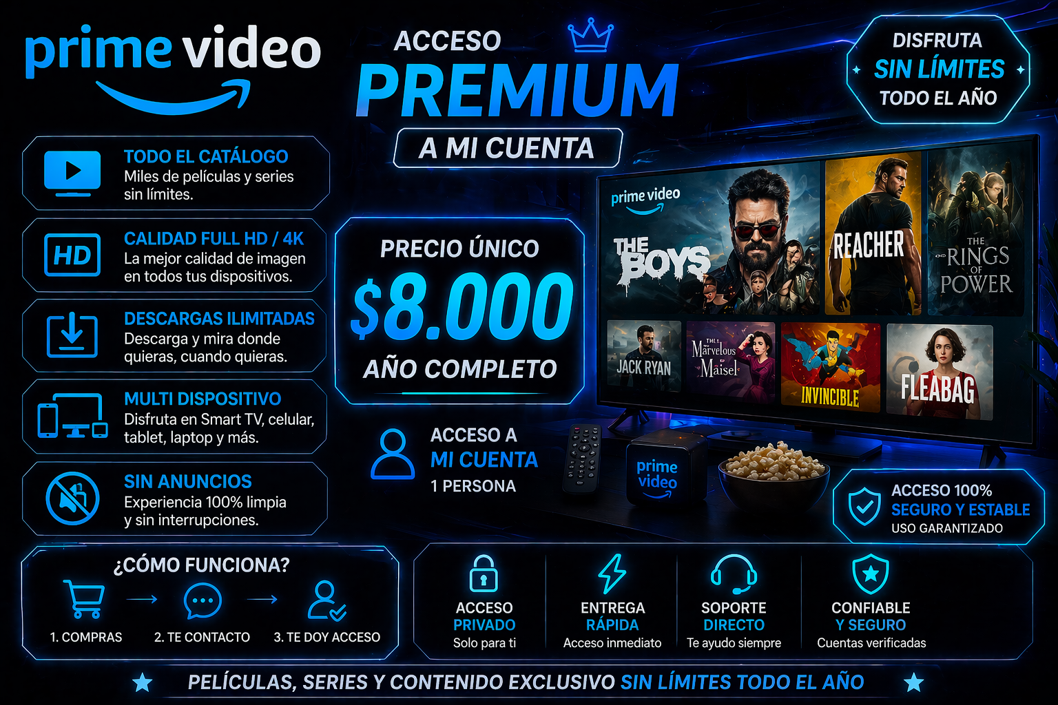 Cupo Amazon Prime Video 12 meses