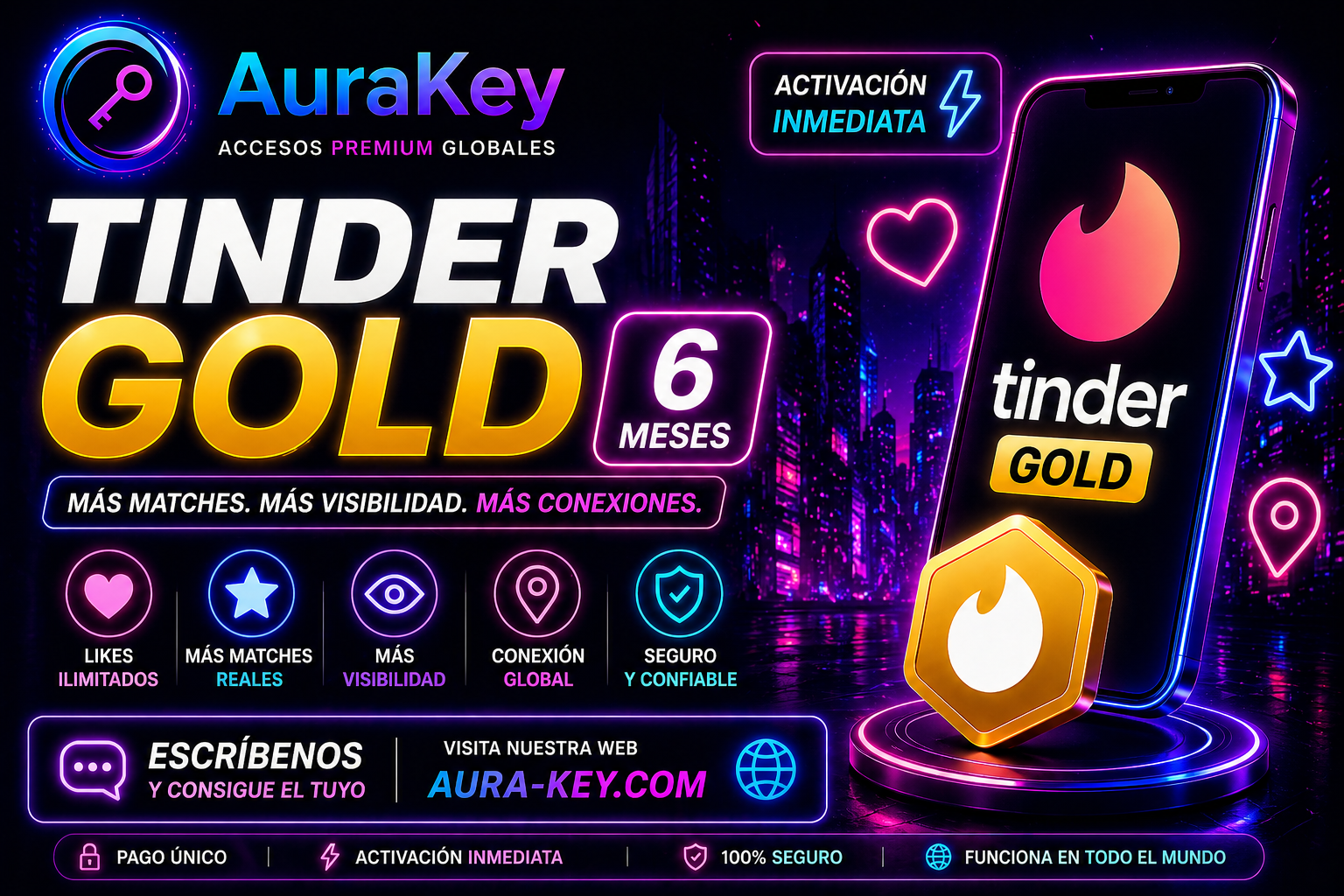Tinder Gold 6 Meses – Acceso Premium